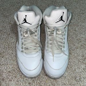 Air Jordan 5 Retro White Metallic Silver Black